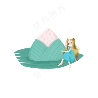 端午节的粽子和女孩