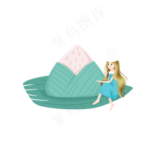 端午节的粽子和女孩