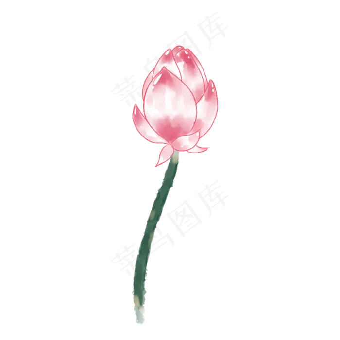 夏日中国风荷花免抠元素PNG(2000X2000(DPI:300))psd模版下载