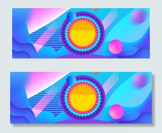 五一电商蓝色渐变几何banner