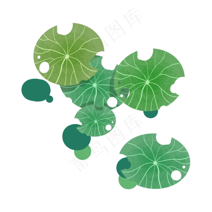 扁平化荷叶荷花(2000X2000(DPI:300))psd模版下载
