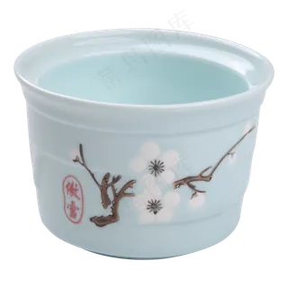 浅蓝色小炖盅,免抠元素