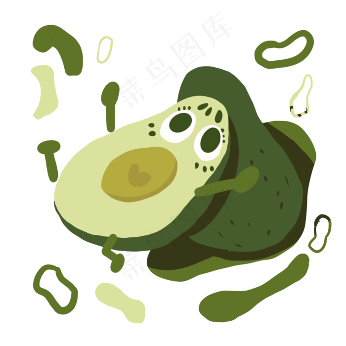 夏日小清新切开可爱减肥牛油果P