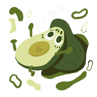 夏日小清新切开可爱减肥牛油果P