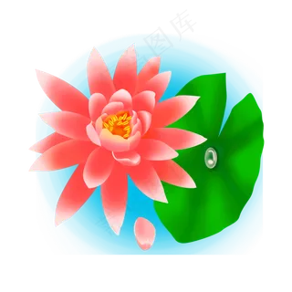 卡通粉色莲花免扣