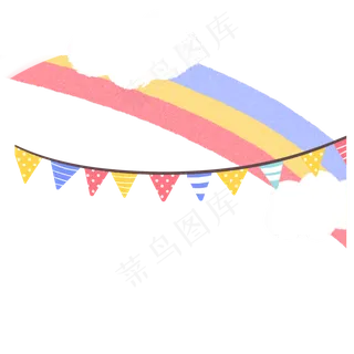 儿童节可爱的彩虹缎带