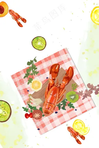 夏日小龙虾清新风格