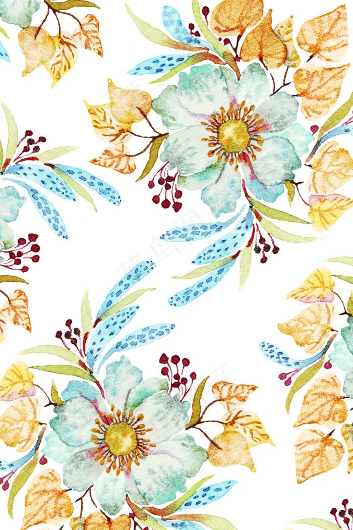 水彩花朵底纹