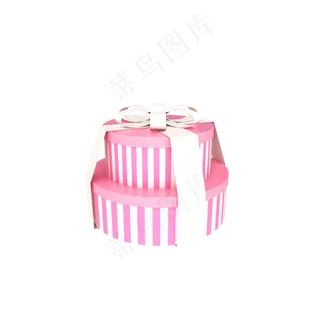 母亲节粉色条纹C4D立体装饰礼盒,免抠元素