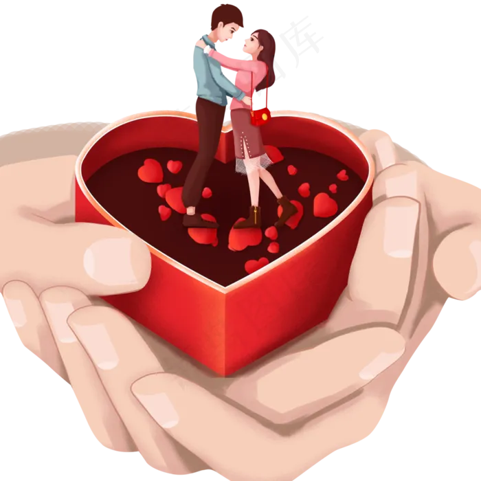 情人节爱心玫瑰花瓣恋人约会PN(4000X4000(DPI:300))psd模版下载