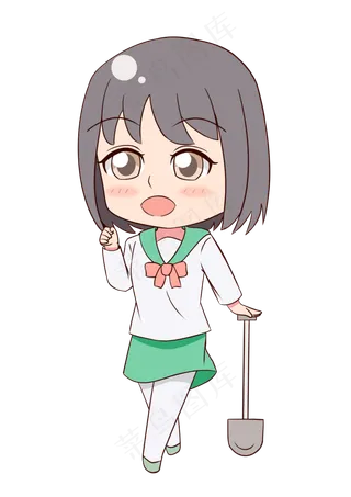 植树节拿铁铲的少女