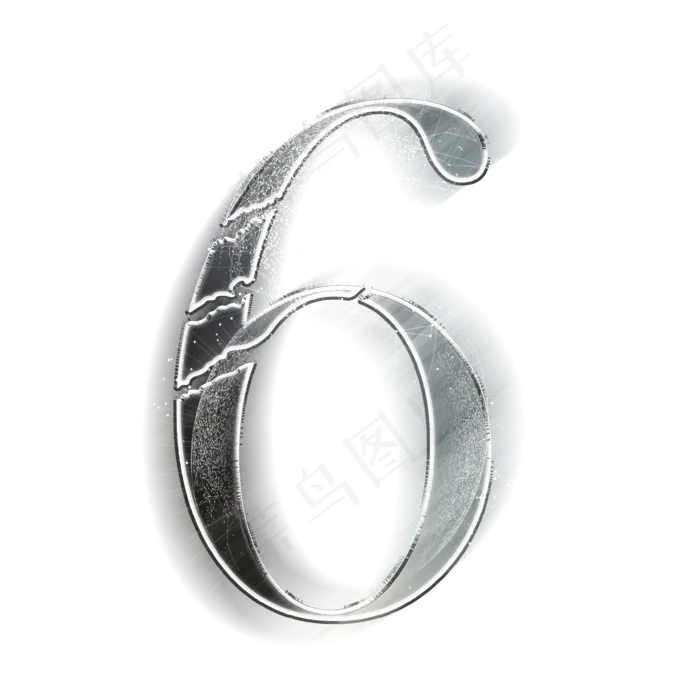 动感金属数字6(2000X2000(DPI:300))psd模版下载