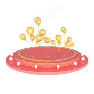 618电商淘宝舞台气球装饰展台,免抠元素