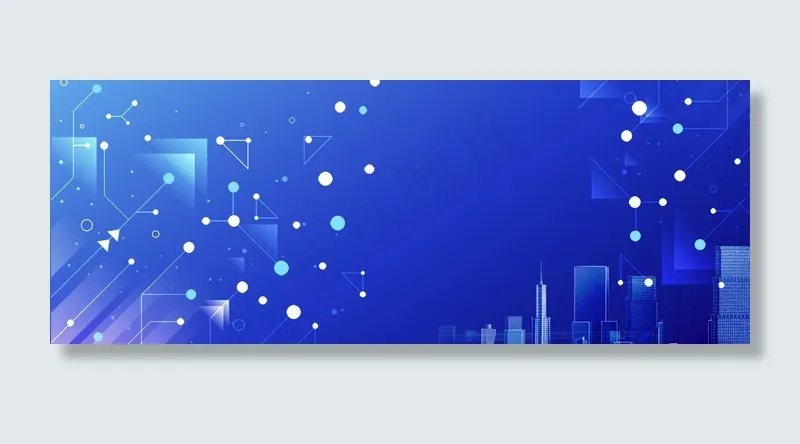 科技感商务城市建筑蓝色banner