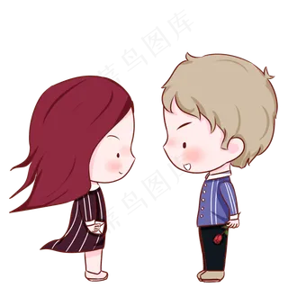 520表白季情侣卡通png素材