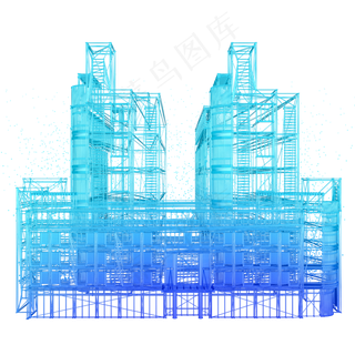 楼空间建筑科技商业智能魔幻数据,免抠元素 楼空间建筑科技商业智能魔幻数据,免抠元素