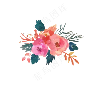 小清新漂亮水彩花朵