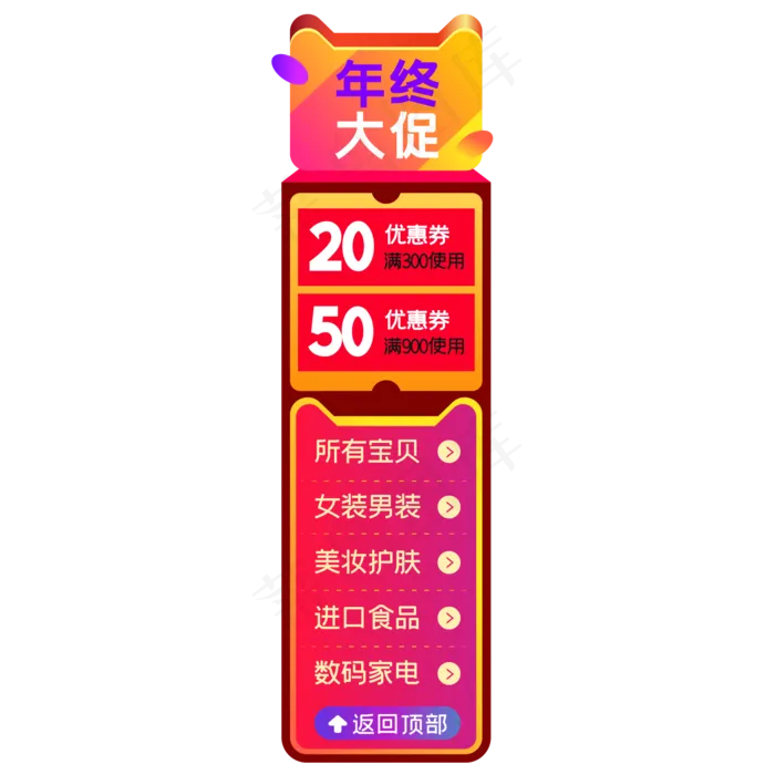 电商侧边悬浮促销导航栏(2048X2048(DPI:300))ai矢量模版下载