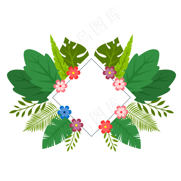 矢量花框png素材ai矢量模版下载