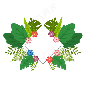 矢量花框png素材