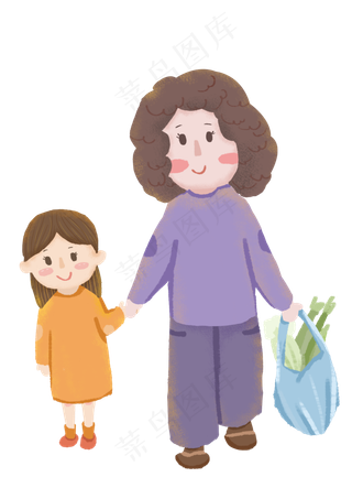 慈祥的母亲母亲节牵着着孩子感恩