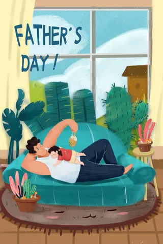父亲节父女温馨画面