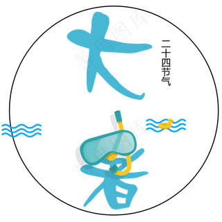 二十四节气大暑艺术字