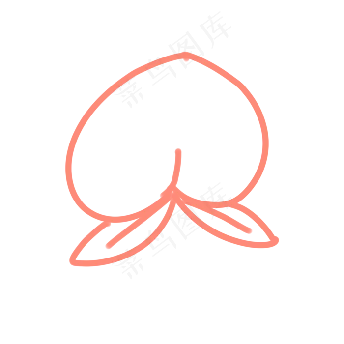 桃子线条(2000*2000px 300 dpi )ai矢量模版下载