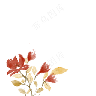 水墨植物花朵中国风