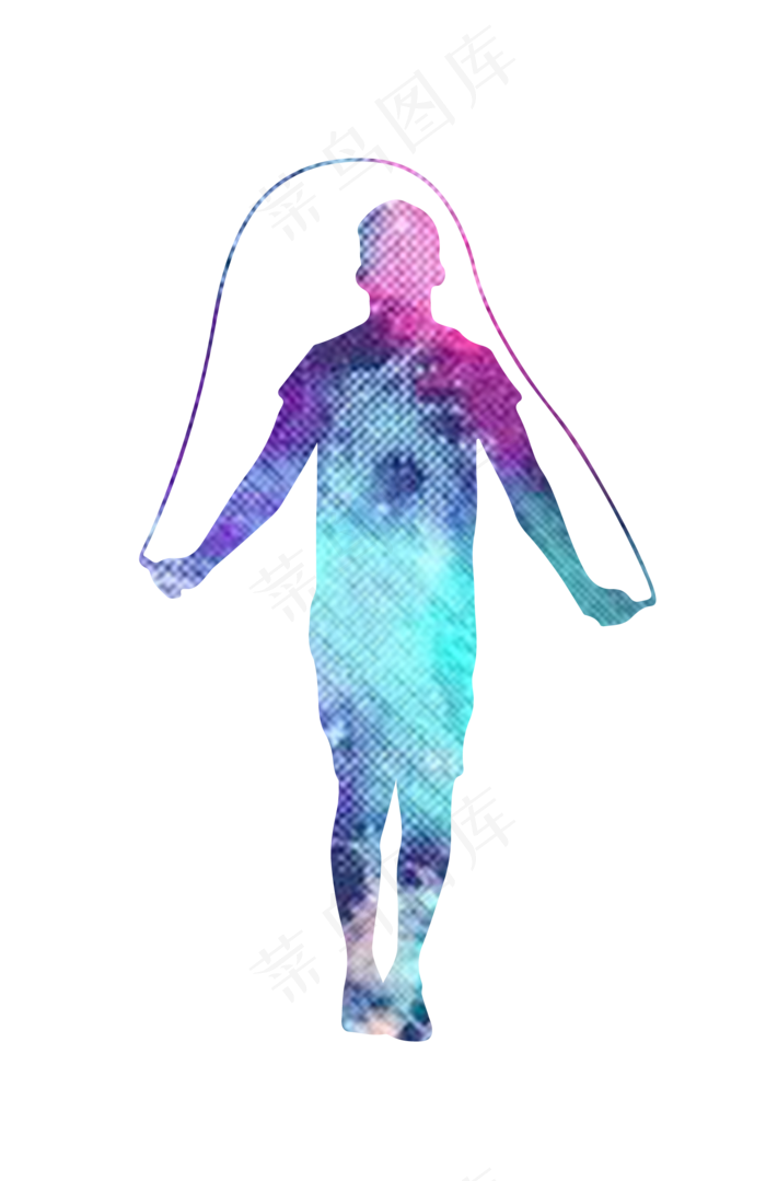 矢量跳绳人物剪影,免抠元素
