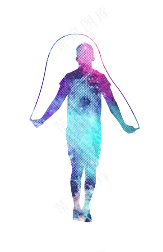 矢量跳绳人物剪影,免抠元素