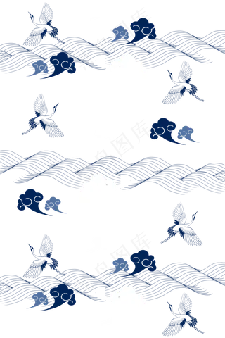 中国风底纹冷色调