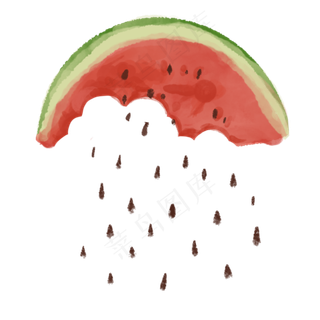 夏日小清新吃西瓜掉落西瓜籽PN