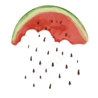 夏日小清新吃西瓜掉落西瓜籽PN