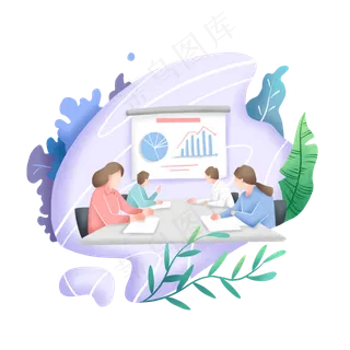 商务办公绿植噪点风格,免抠元素