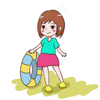 夏天拿着游泳圈的女孩 夏天拿着游泳圈的女孩