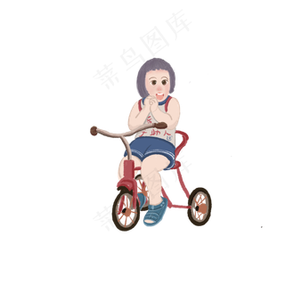 骑着儿童车的小女孩