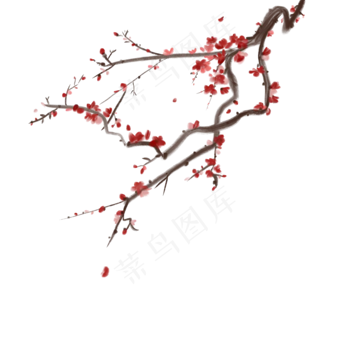 古风梅花(3000X3000(DPI:300))psd模版下载