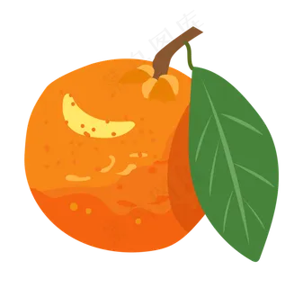 手绘春季水果橘子