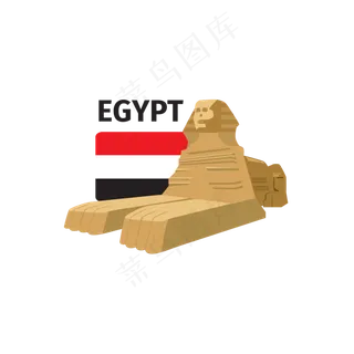 世界旅游狮身人面像景点图案矢量