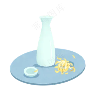 清明节古风绘酒坛折菊