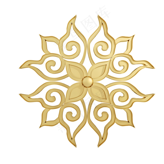 仿真金色花纹png图(2000X2000(DPI:300))psd模版下载