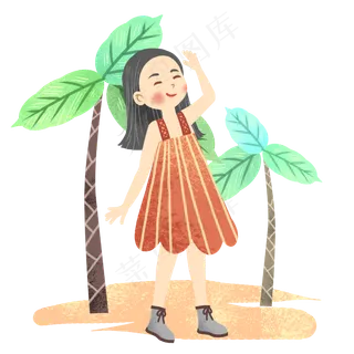 立夏节气植物女孩