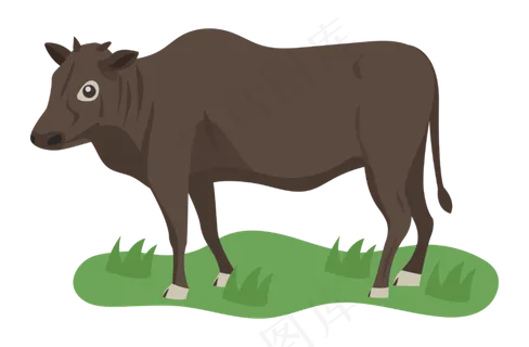 站在草地上的春牛,免抠元素