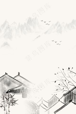 简约中国风江南建筑广告