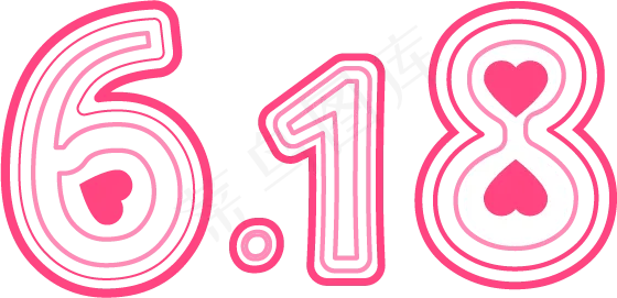 618线条字体(560*271px 300 dpi )ai矢量模版下载