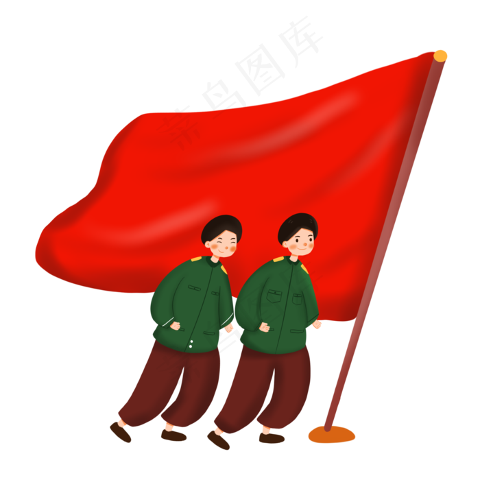 八一建军节卡通元素(2000X2000(DPI:132))psd模版下载
