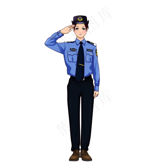 敬礼的女警察