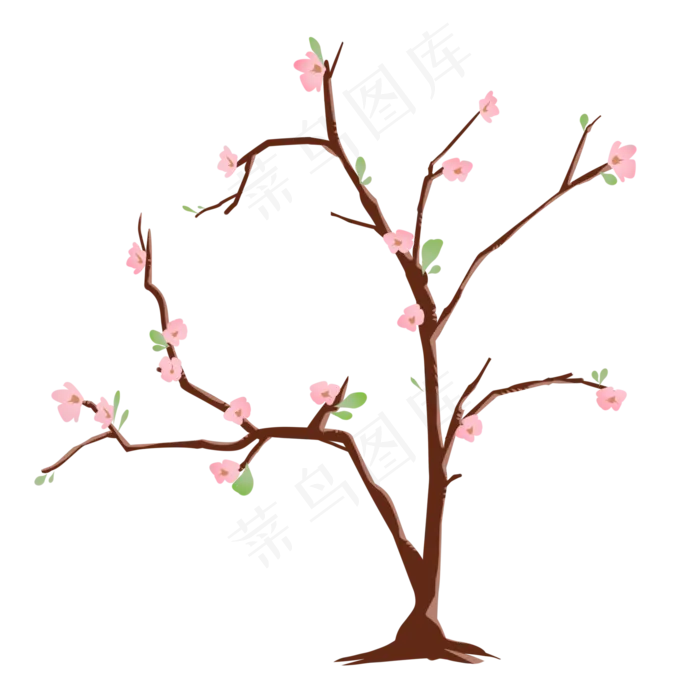 粉色花朵树木(2000X2000(DPI:300))psd模版下载