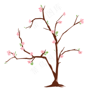 粉色花朵树木